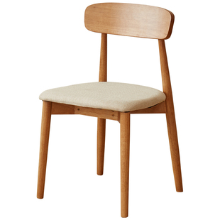 餐椅实木椅子家用餐桌椅轻奢软包靠背椅小户型简约现代樱桃木色凳