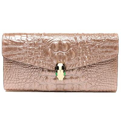 高档真皮金色手拿包名媛旗袍手包