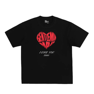 MGG 情人节限定爱心印花短袖T恤撞色宽松美式上衣情侣装男女同款