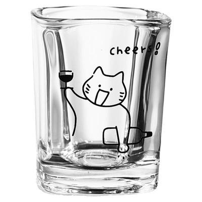 简笔画小猫玻璃浓缩咖啡液萃取杯