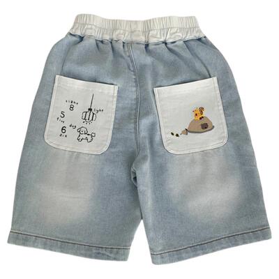 男女童夏装牛仔短裤卡通洋气中裤