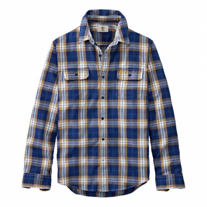 美国 Timberland/添柏岚 男装春秋时尚休闲工装格子纯棉长袖衬衫