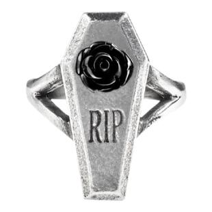 Alchemy Gothic R235 A牌欧美潮安息哥特黑玫瑰棺材棺木RIP戒指