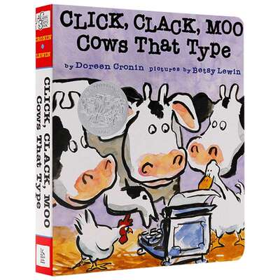 咔嗒 咔嗒 哞 Click Clack Moo Cows That Type 英文原版绘本 亲子图书 廖彩杏有声书单 英文绘本纸板书