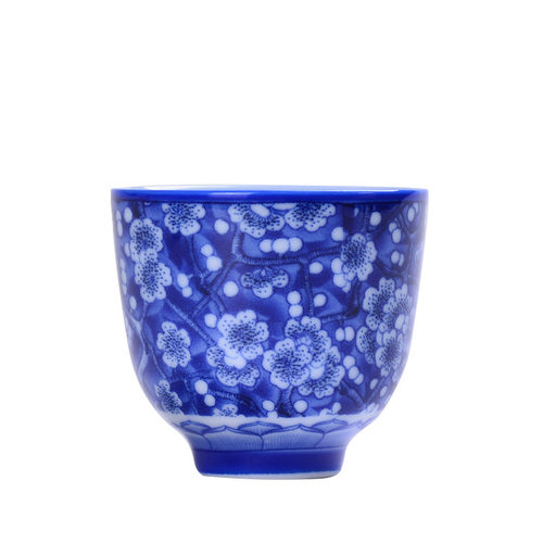 景德镇陶瓷茶杯 青花霁蓝品茗杯 功夫茶杯茶具主人杯普洱茶杯单杯