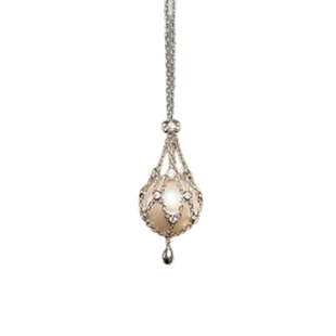 捕梦网珍珠网兜项链笼中珍珠吊坠毛衣链小众设计高级感锁骨链饰品