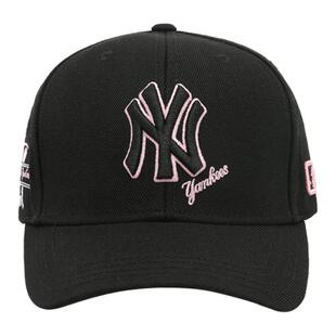 MLB棒球帽女春秋专柜刺绣款男潮LA鸭舌帽休闲百搭硬顶NY帽子