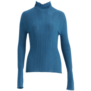 OBEG欧碧倩基础多色毛针织衫女冬修身坑条羊毛打底衫50484507