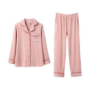 安之伴秋冬季睡衣女新款海岛绒休闲甜美加厚珊瑚绒家居服套装保暖
