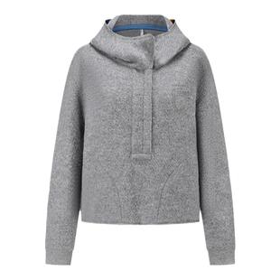 【deepmoss】优雅复古潮流女装休闲气质保暖连帽套头针织绵羊毛衫