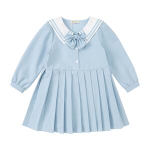 戴维贝拉女童连衣裙海军领裙子童装2024新款儿童秋装学院风JK裙女