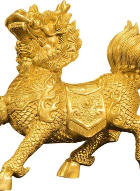 麒麟摆件招中式家居摆件财礼品