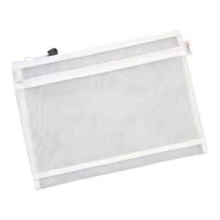 日系A4透明网格A5拉链文件袋资料袋学生考试用笔袋文具手提收纳袋