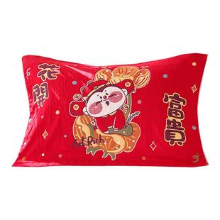 八层纯棉纱布枕巾一对装新款成人家用防滑不脱落喜庆全棉枕头盖巾