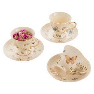 精致咖啡杯碟陶瓷ins风家用欧式下午茶杯套装小轻奢蝴蝶杯子高档