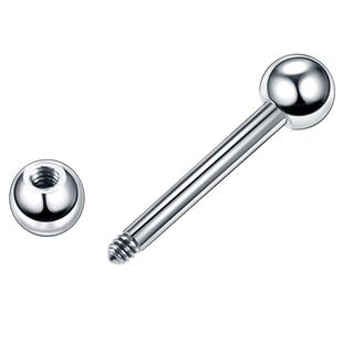 钛钢舌钉细杆手指钉细针眉钉圆球哑铃耳钉10mm 12mm长杆舌头钉