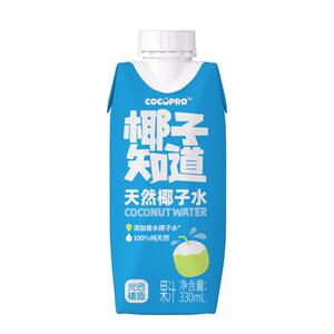 椰子知道天然椰子水添加香水椰椰果汁电解质椰汁椰青饮料330ml