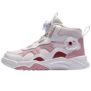 弧光安踏儿童女小童板鞋2025秋冬上新款舒适百搭儿童旋钮中帮板鞋