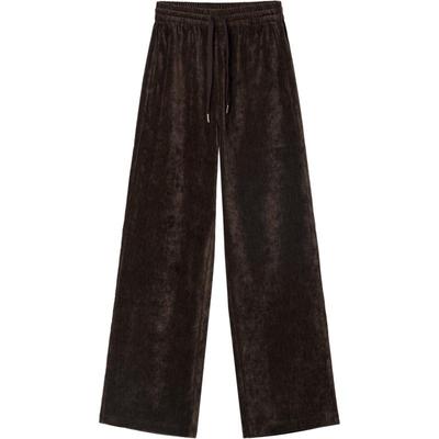 KBNE[商场同款]休闲裤女双面雪尼尔2024秋冬新款宽松版型显瘦裤子