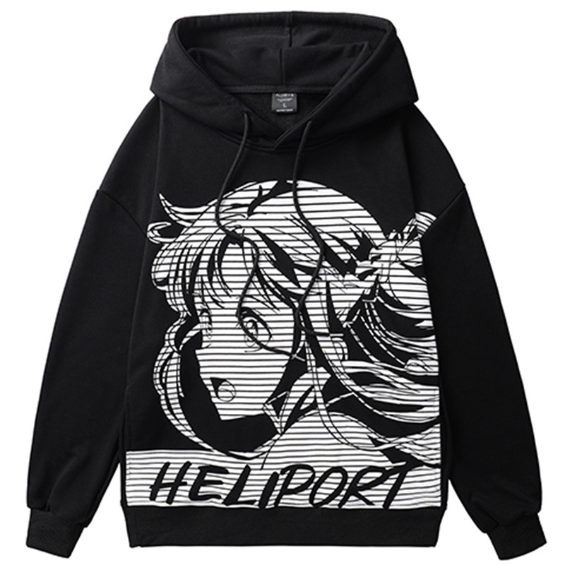 HELIPORT停机坪刀剑神域亚丝娜连帽卫衣百搭潮牌男女情侣上衣帽衫