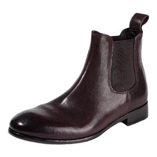 dreambox钧博水洗马皮切尔西靴秋冬英伦复古短靴时尚气质烟筒靴