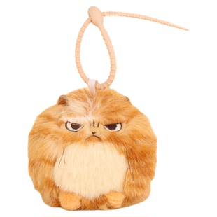 拉绳摇尾巴愤怒小猫玩偶按压吱吱叫毛绒玩具猫咪包包挂件生日礼物