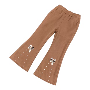 女童裤子冬季加绒新款中大童加厚休闲灯芯绒长裤秋冬款儿童喇叭裤