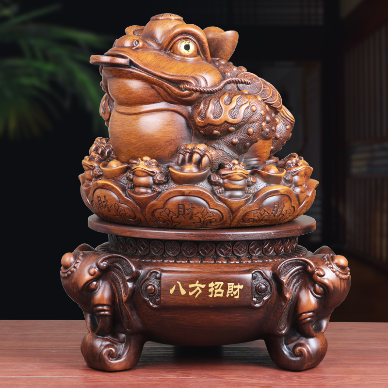 招财金蟾摆件三足金蝉大号蟾蜍店铺乔迁开业礼品家居办公桌装饰品