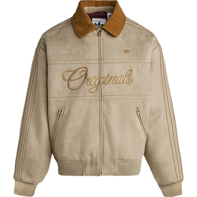 Adidas/阿迪达斯正品三叶草男士保暖新年款字母印花棉服KT0674