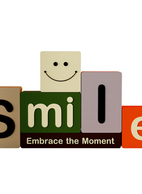 SMILE创意笑脸字母摆件文艺客厅