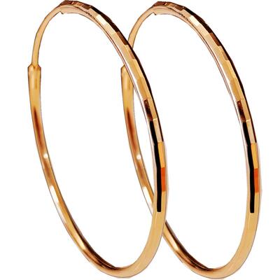 耳圈全银镀18K厚玫瑰金防变色