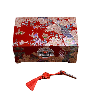 螺钿首饰盒平遥漆器大漆贝壳非遗工艺收纳盒陪嫁生日新婚结婚礼物