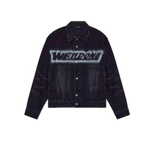 【自营】We11Done男款上衣胸口字母徽标印花浅蓝色棉质牛仔外套