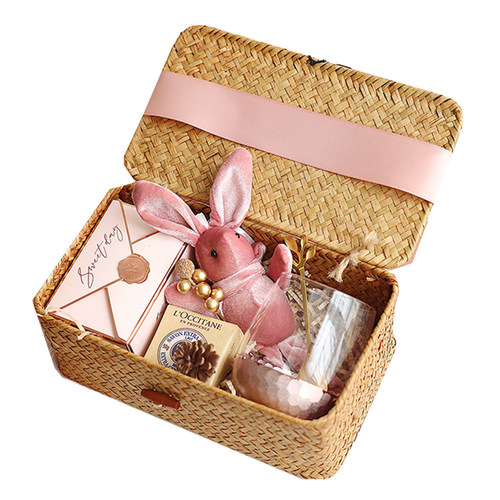 伴手礼盒伴娘女礼物编织盒结婚实用高档欧舒丹美业活动商务空盒