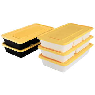 一次性餐盒三格外卖打包盒高档盒饭长方形双层分格饭盒日式便当盒