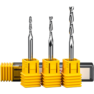 威特3.175双刃螺旋铣刀木工切割开槽两刃钨钢铣刀数控雕刻机刀具