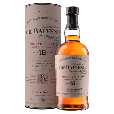 Balvenie/百富18年雪梨桶700ML单一麦芽苏格兰威士忌海外进口洋酒