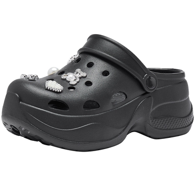 热风2026年女鞋厚底洞洞鞋