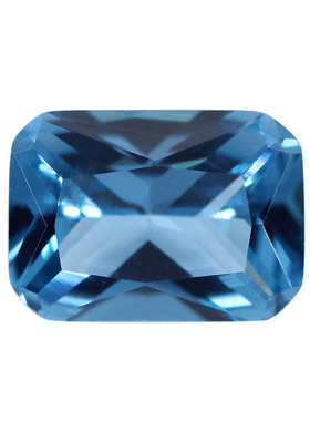 长方形倒角车花120#尖晶蓝裸石 小八角人造蓝宝石戒面镶嵌首饰品