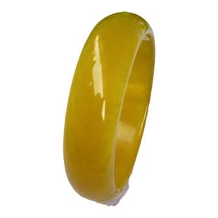 天然A货蓝田黄金玉手镯冰种玉石手镯子 姜花玉手镯 玛瑙玉髓带证