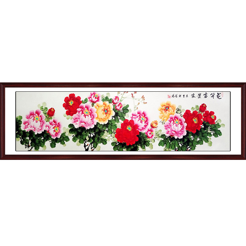 洛阳卧室手绘真迹六尺对开国画