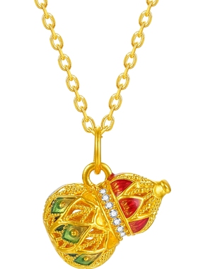 六桂福珠宝足金葫芦套链