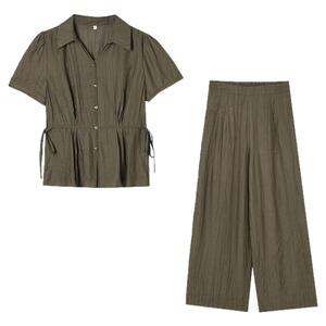 通勤衬衫+长裤两件套装