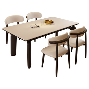 政府补贴蓝色理想岩板餐桌椅组合家用现代简约轻奢长方形餐桌椅