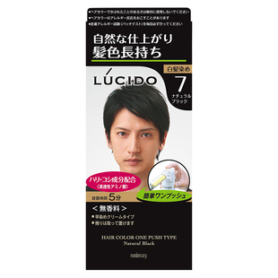 日本本土Lucido伦士度男士染发剂遮白发专用染发膏植物不伤发速染
