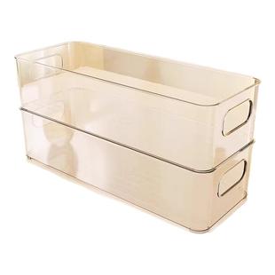 桌面宿舍收纳盒长条窄长型长方形亚克力透明杂物小物件抽屉分隔盒