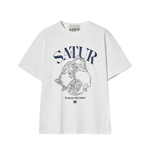 【自营】SATUR ARCHIVE2025夏季情侣同款短袖柠檬系列T恤女上衣