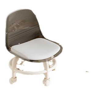 万向轮小凳子静音透明亚克力矮凳滑轮移动矮板凳儿童带轮靠背凳子