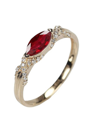 红宝石红宝石戒指马眼戒指百搭