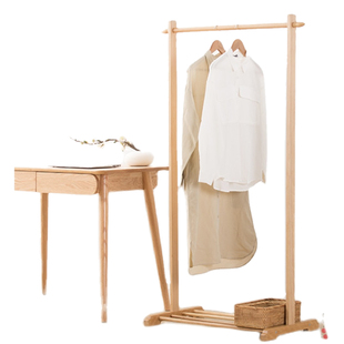 居友实木挂衣架落地卧室内家用晾衣架榉木放衣服架子简易衣帽间架